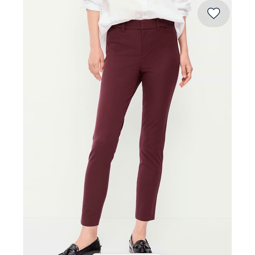 Old Navy Pixie Skinny Pants Womens 14 High Rise Burgundy Maroon 737472-02-1 NWT